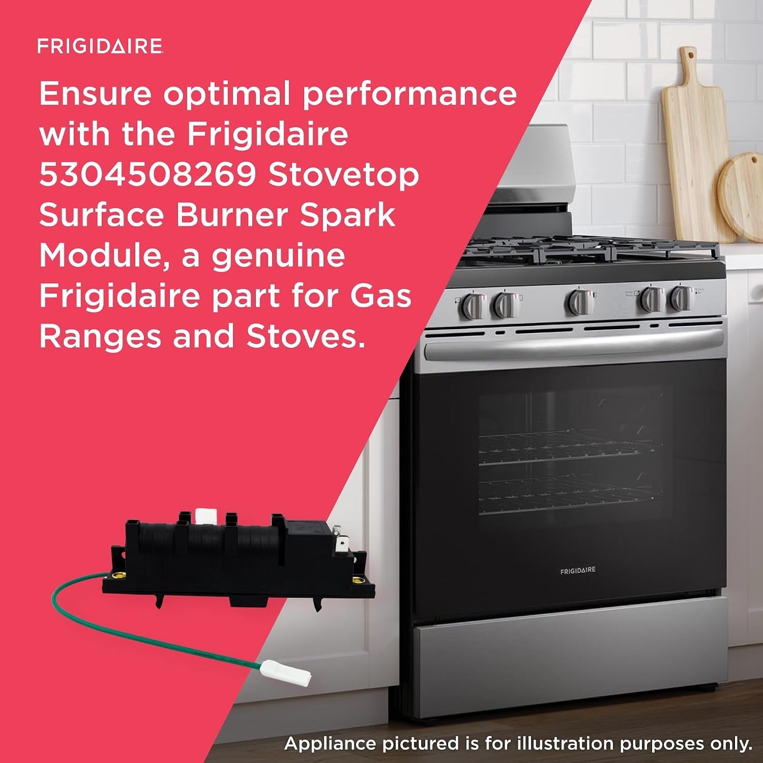 image:imageFrigidaire 5304508269 Stovetop Surface Burner Spark Module for Gas Ranges and Stoves Black