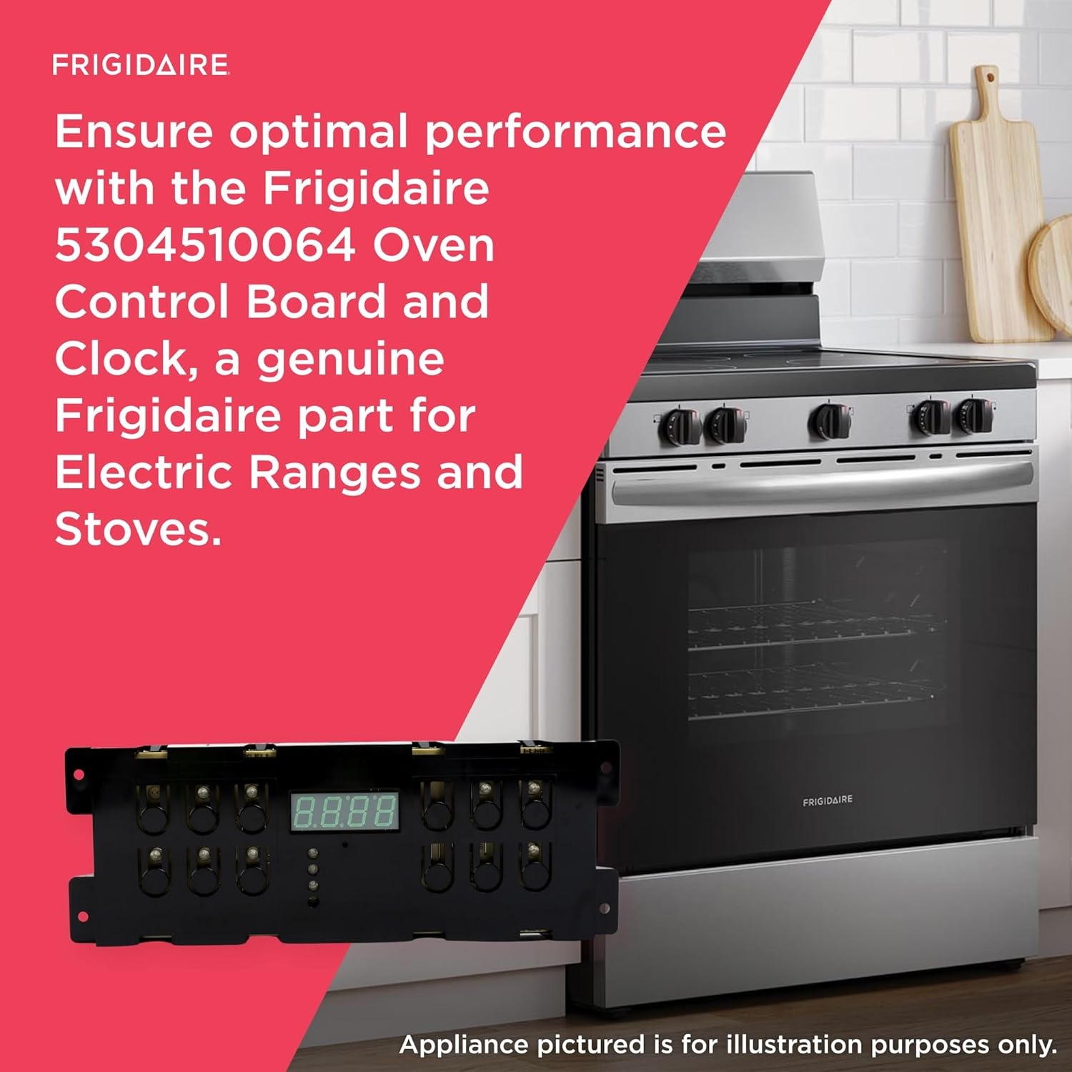 image:imageFrigidaire 5304510064 Oven Control Board and Clock for Electric Ranges and Stoves Black