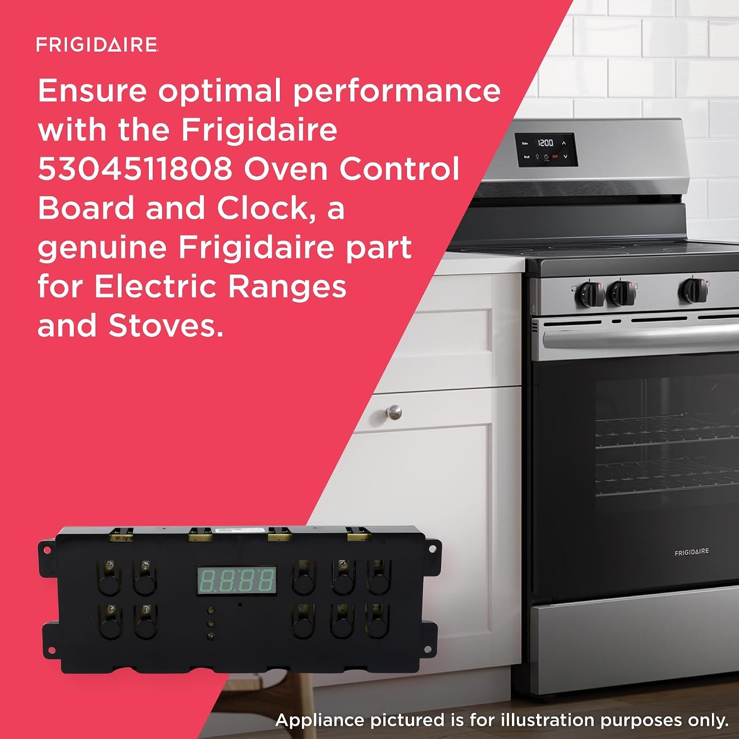 image:imageFrigidaire 5304511908 Oven Control Board and Clock for Electric Ranges and Stoves Black
