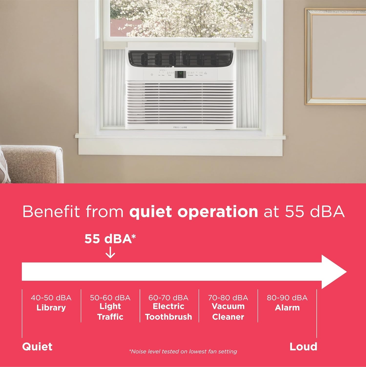 image:imageFrigidaire 6000 BTU Window Air Conditioner with Remote Control Cools Up to 250 Sq Ft Quiet Operation Eco Mode 3 Fan Speeds Auto Restart White12 000 BTU Electronic Controls