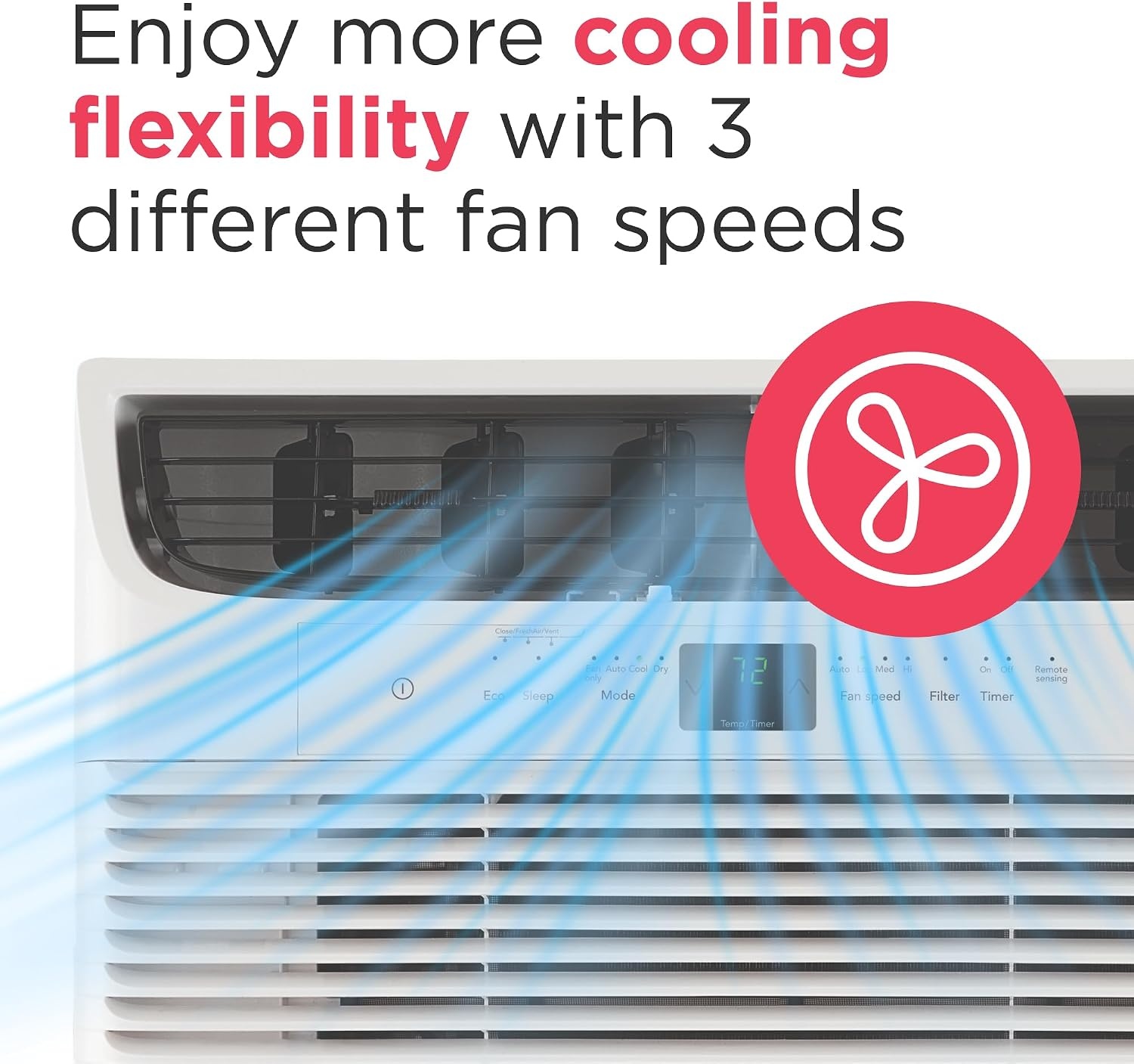 image:imageFrigidaire 6000 BTU Window Air Conditioner with Remote Control Cools Up to 250 Sq Ft Quiet Operation Eco Mode 3 Fan Speeds Auto Restart White12 000 BTU Electronic Controls