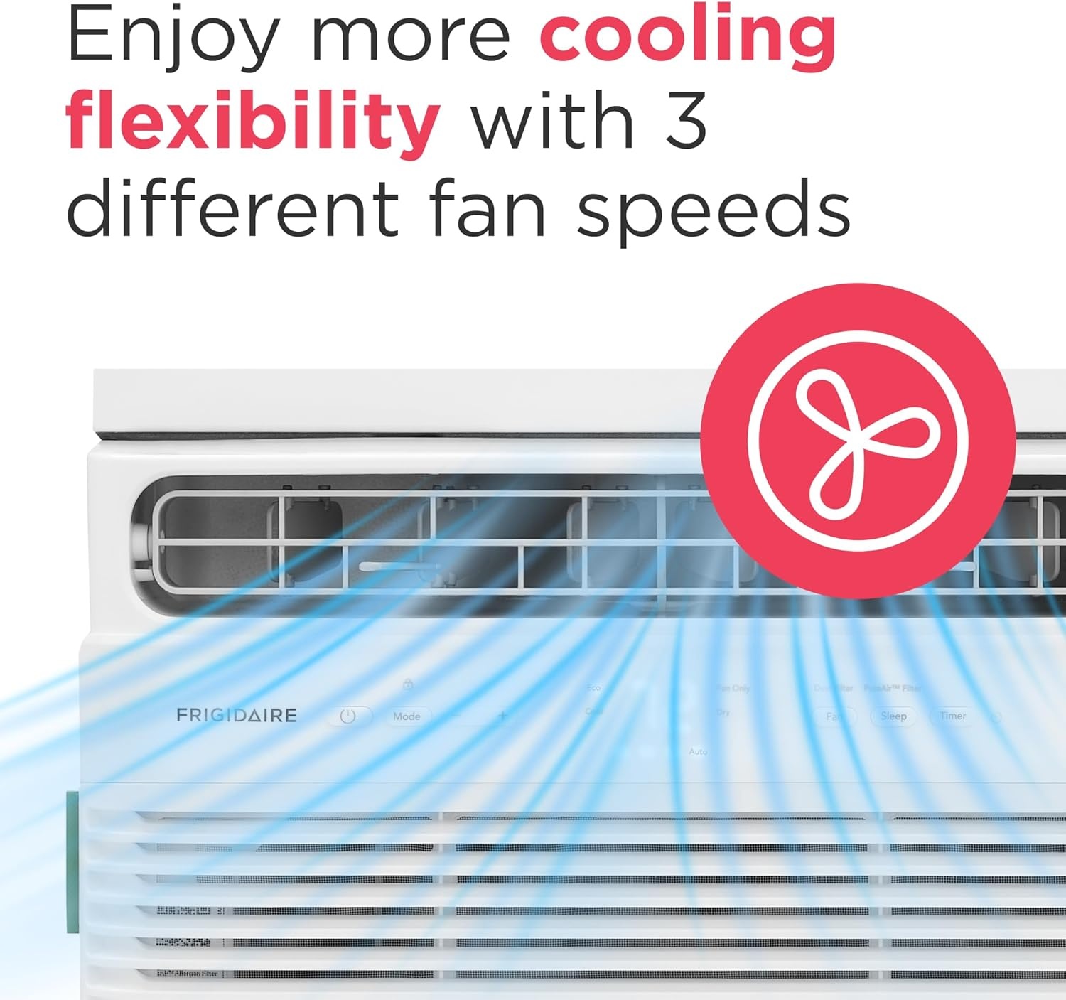 image:imageFrigidaire 6000 BTU Window Air Conditioner with Remote Control Cools Up to 250 Sq Ft Quiet Operation Eco Mode 3 Fan Speeds Auto Restart White5 000 BTU Electronic Controls