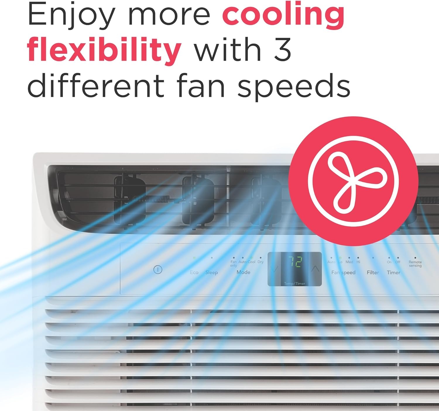 image:imageFrigidaire 6000 BTU Window Air Conditioner with Remote Control Cools Up to 250 Sq Ft Quiet Operation Eco Mode 3 Fan Speeds Auto Restart White6 000 BTU Electronic Controls
