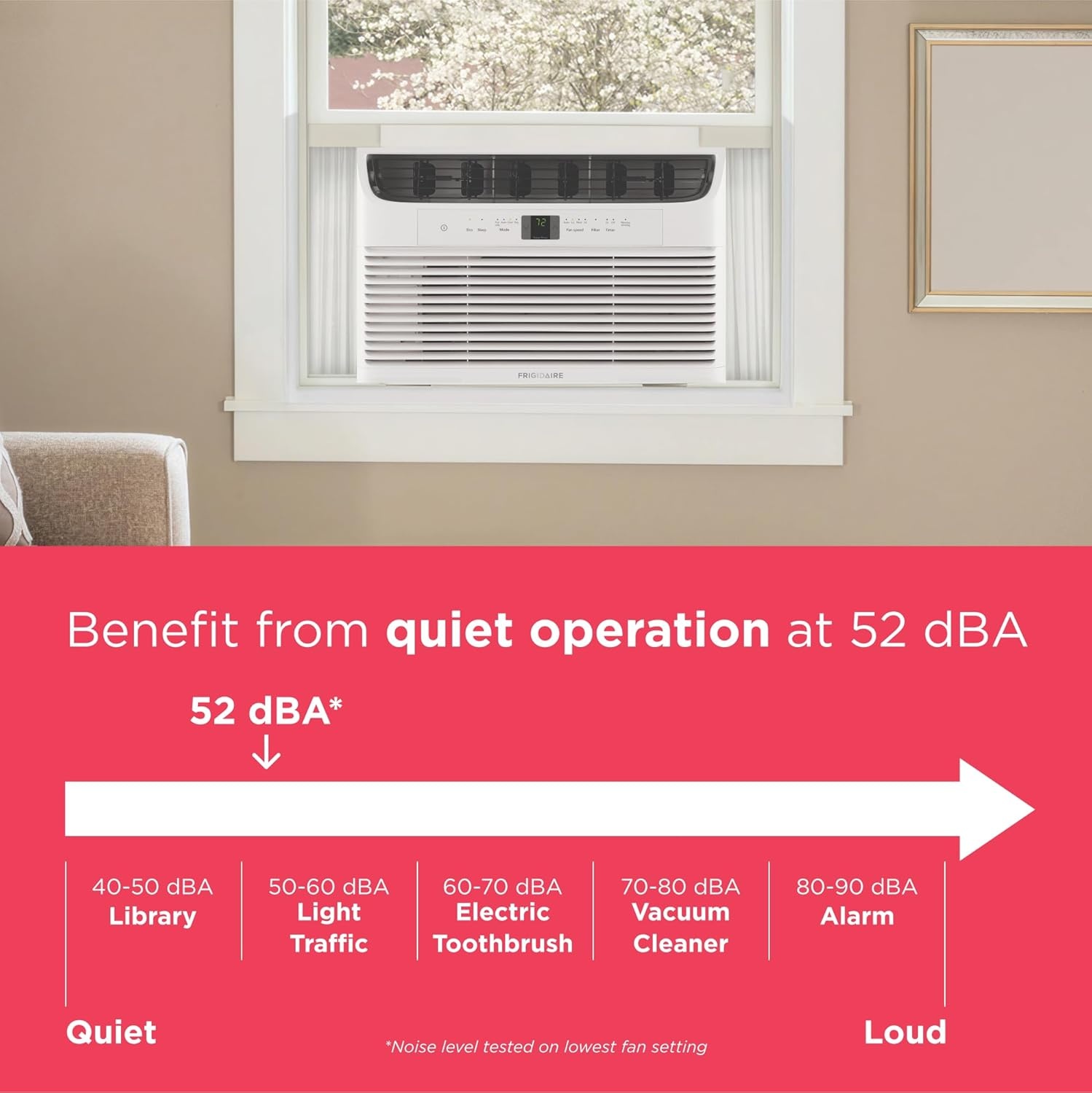 image:imageFrigidaire 6000 BTU Window Air Conditioner with Remote Control Cools Up to 250 Sq Ft Quiet Operation Eco Mode 3 Fan Speeds Auto Restart White6 000 BTU Electronic Controls