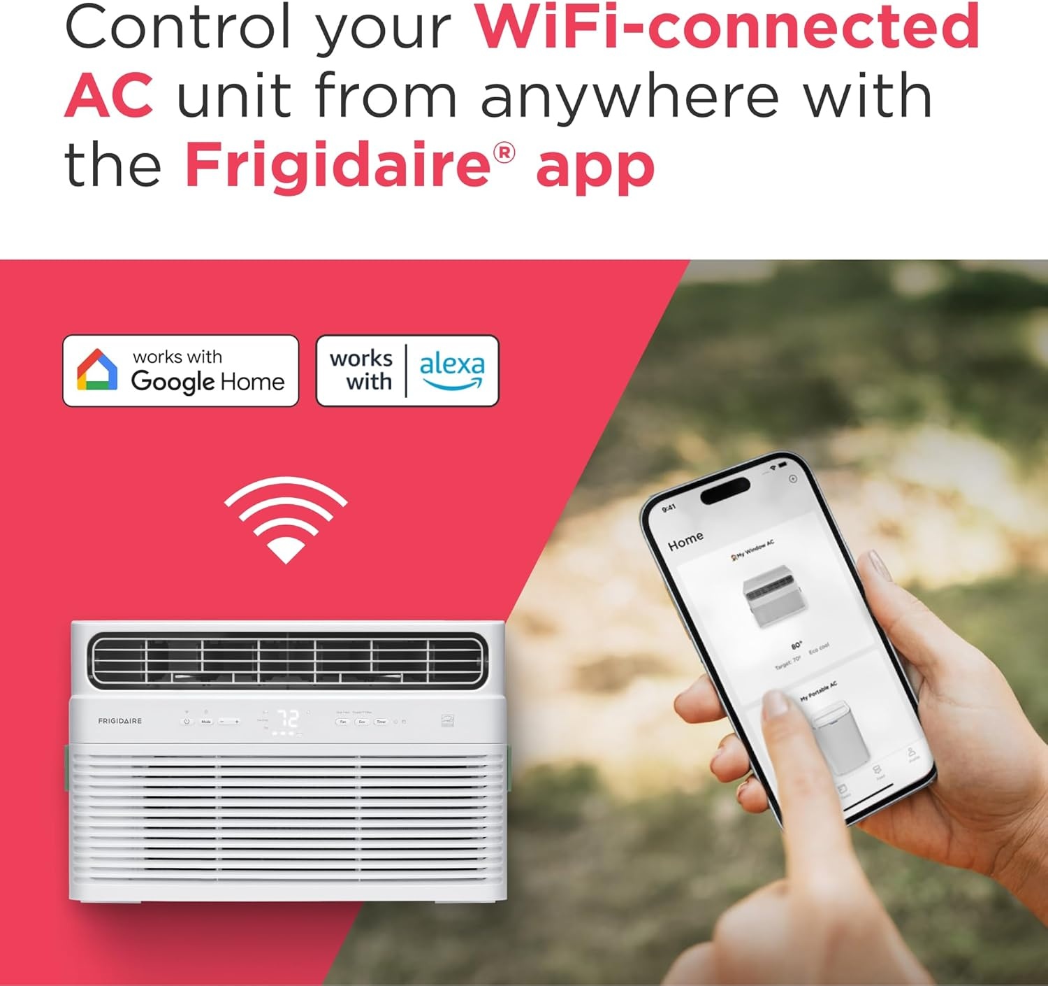 image:imageFrigidaire 8000 BTU Smart Inverter Window Air Conditioner with WiFi and Energy Star Certification Cools Up to 350 Sq Ft Ultra Quiet Operation White10 000 BTU