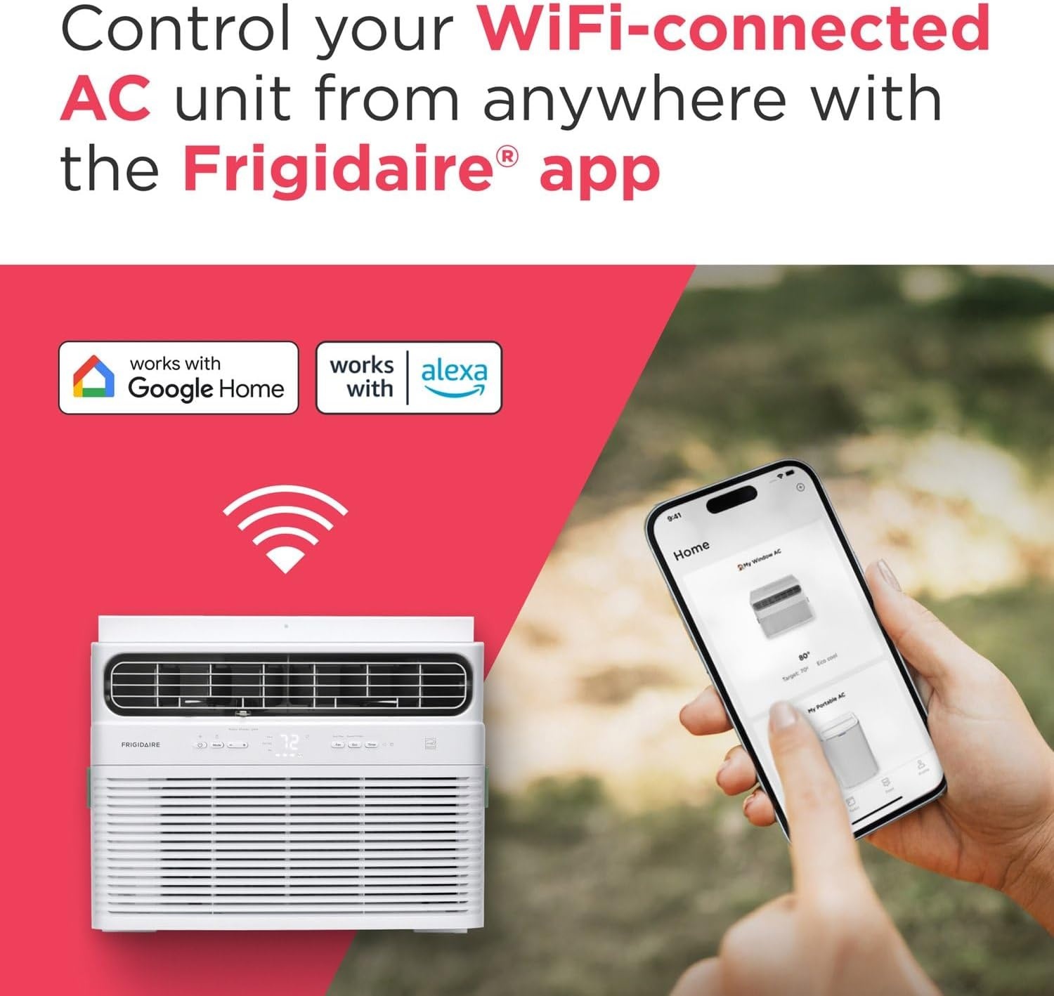image:imageFrigidaire 8000 BTU Smart Inverter Window Air Conditioner with WiFi and Energy Star Certification Cools Up to 350 Sq Ft Ultra Quiet Operation White12 000 BTU