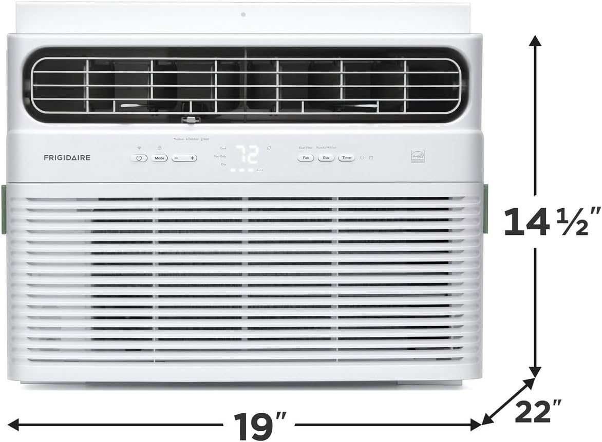 image:imageFrigidaire 8000 BTU Smart Inverter Window Air Conditioner with WiFi and Energy Star Certification Cools Up to 350 Sq Ft Ultra Quiet Operation White12 000 BTU