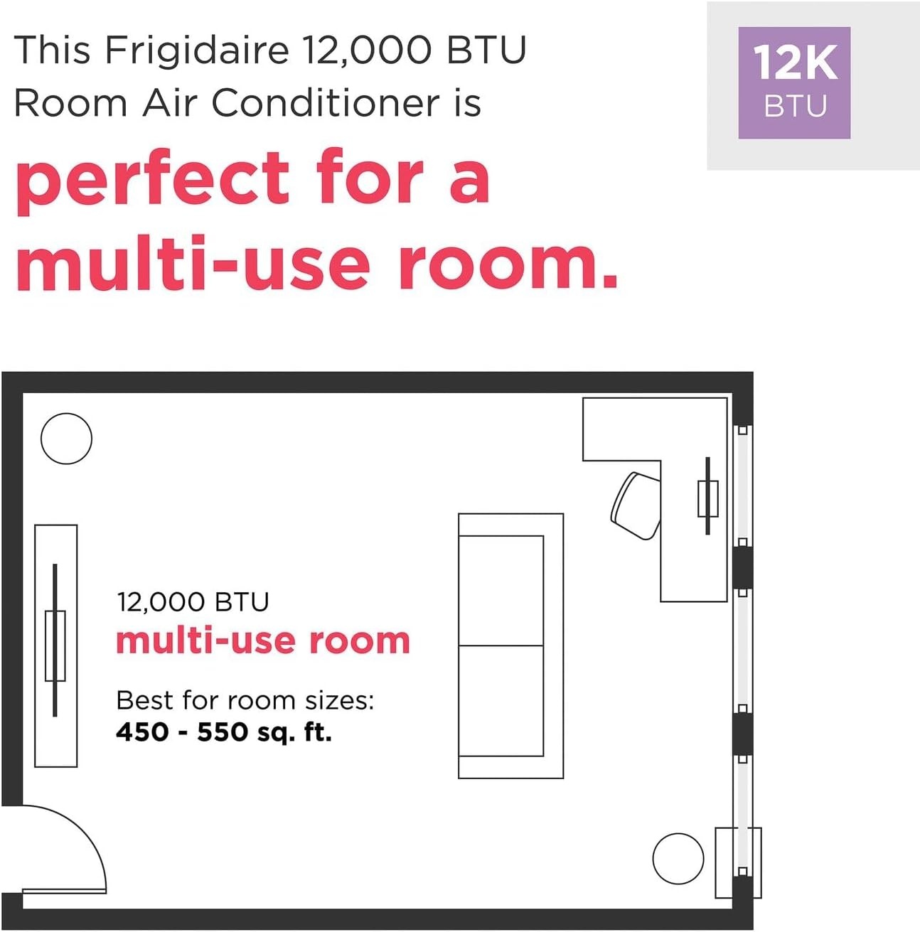image:imageFrigidaire 8000 BTU Smart Inverter Window Air Conditioner with WiFi and Energy Star Certification Cools Up to 350 Sq Ft Ultra Quiet Operation White12 000 BTU