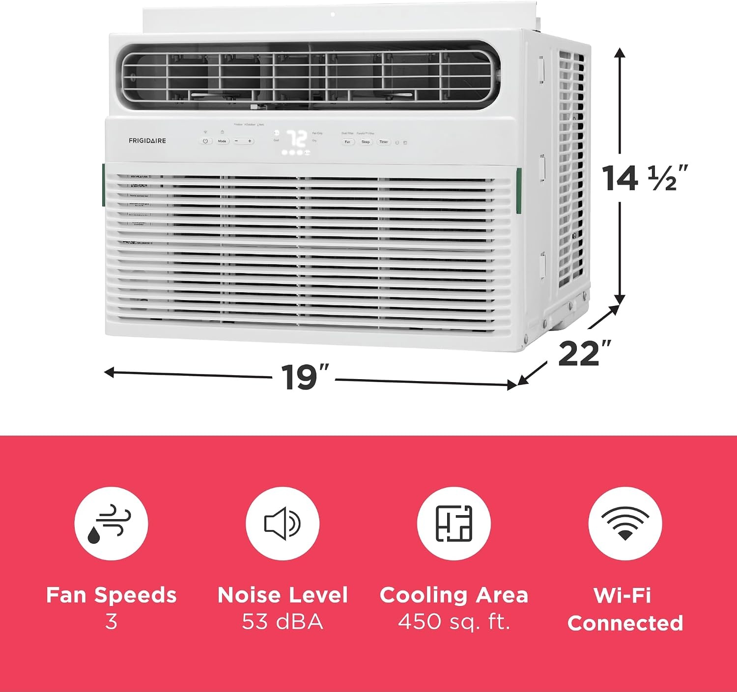 image:imageFrigidaire 8000 BTU Smart Window Air Conditioner with WiFi Cools Up to 350 Sq Ft Remote Control Quiet Operation Eco Mode 3 Fan Speeds WhiteNew 2024 10 000 BTU