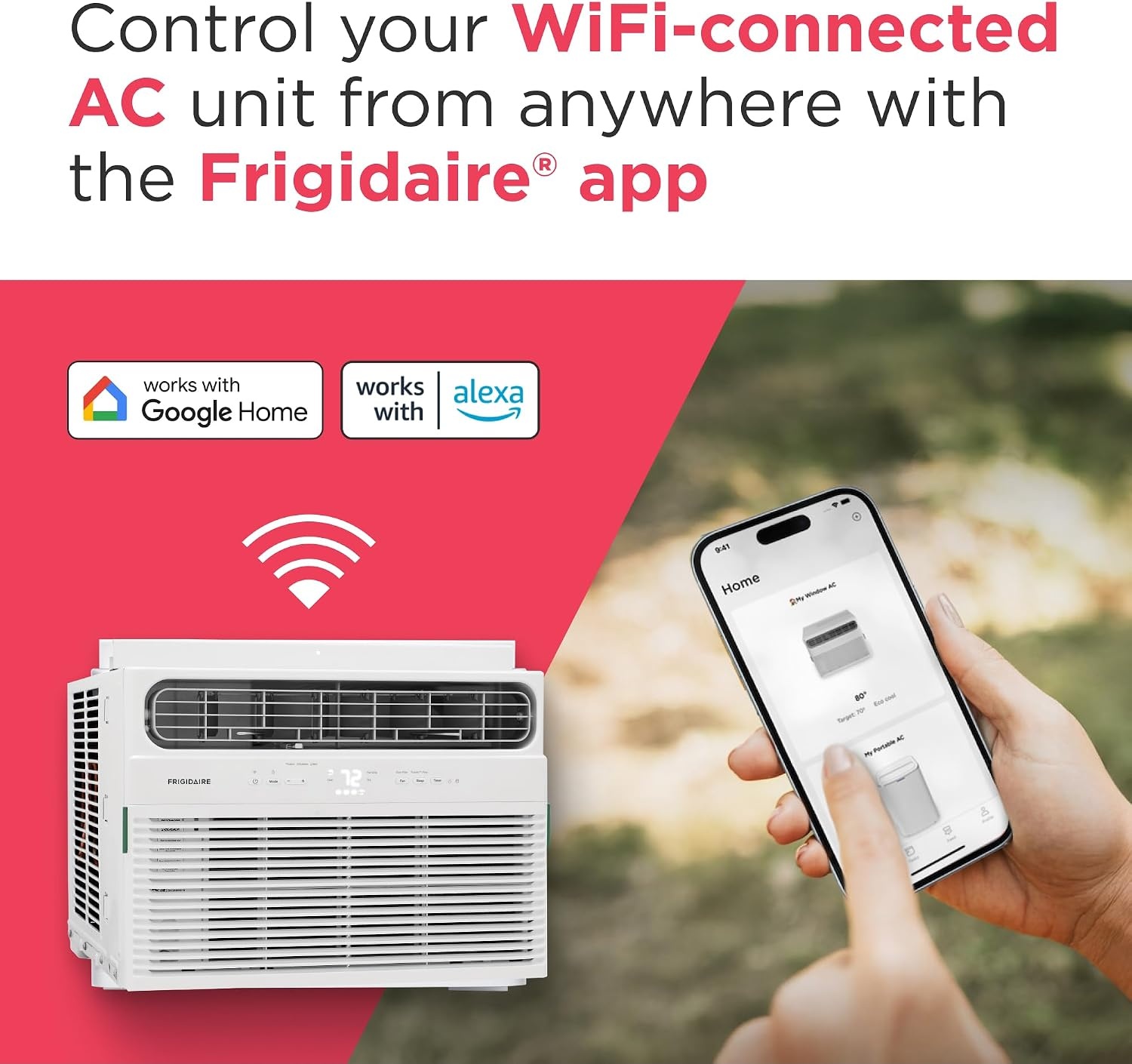 image:imageFrigidaire 8000 BTU Smart Window Air Conditioner with WiFi Cools Up to 350 Sq Ft Remote Control Quiet Operation Eco Mode 3 Fan Speeds WhiteNew 2024 10 000 BTU
