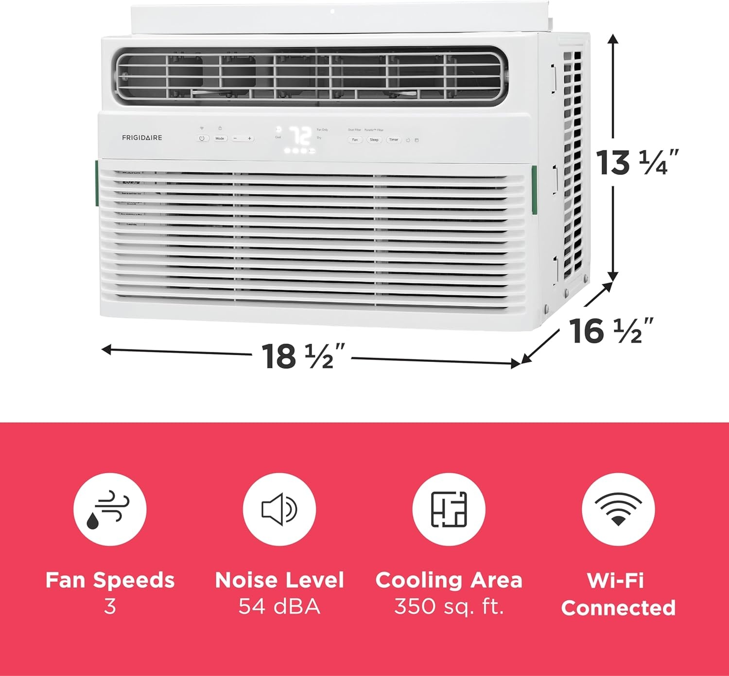 image:imageFrigidaire 8000 BTU Smart Window Air Conditioner with WiFi Cools Up to 350 Sq Ft Remote Control Quiet Operation Eco Mode 3 Fan Speeds WhiteNew 2024 8 000 BTU