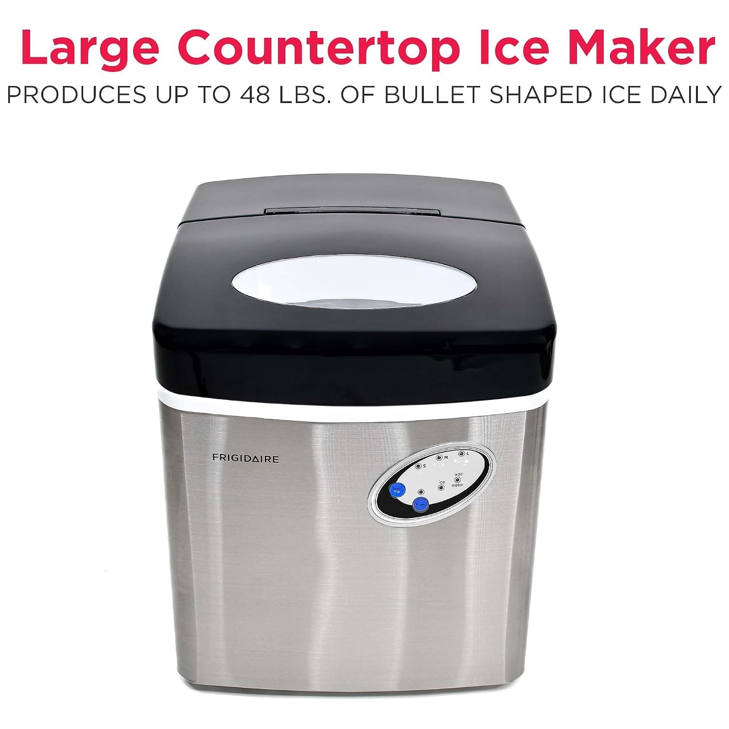 image:imageFrigidaire EFIC115 Extra Large Ice Maker Stainless Steel 48 lbs per Day48 lbs of Ice per day