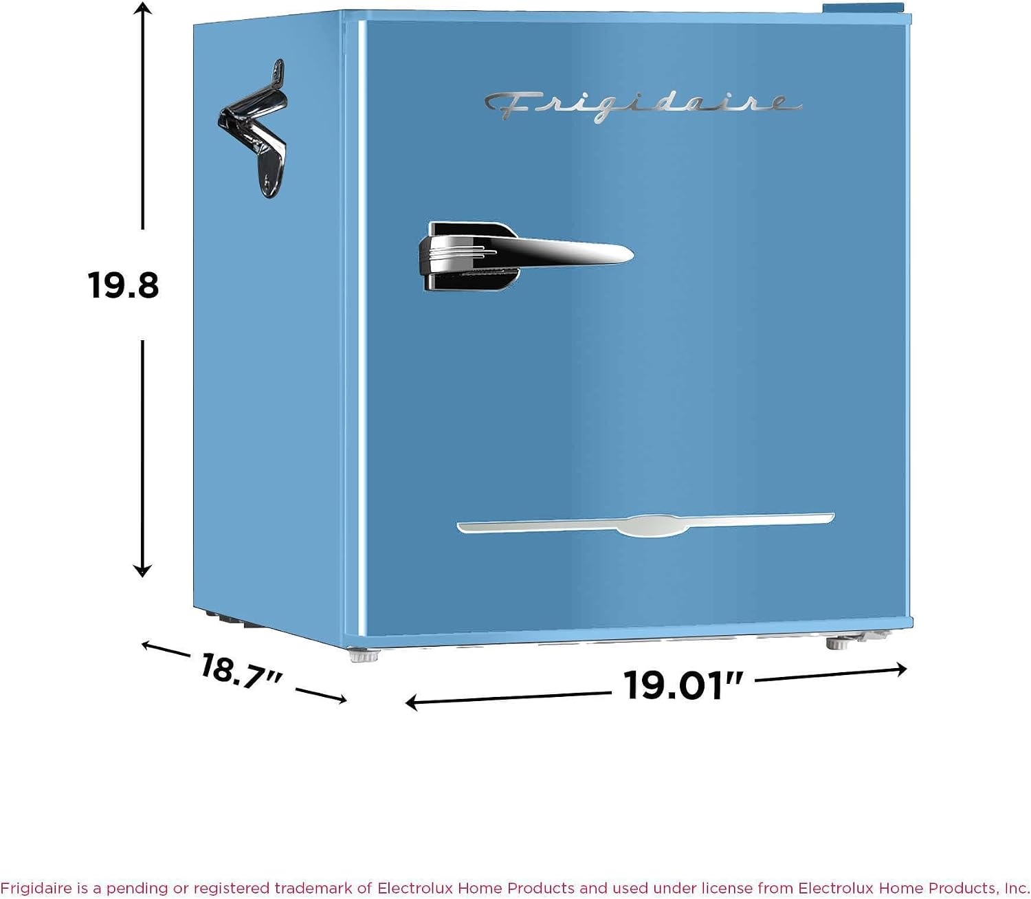 image:imageFrigidaire EFR176 16 cu ft Retro Bar Fridge with Side Bottle Opener BlueBlue