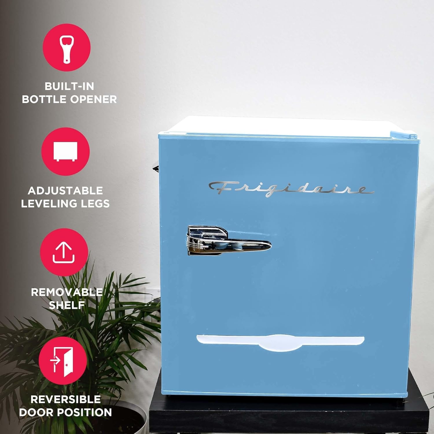 image:imageFrigidaire EFR176 16 cu ft Retro Bar Fridge with Side Bottle Opener BlueBlue