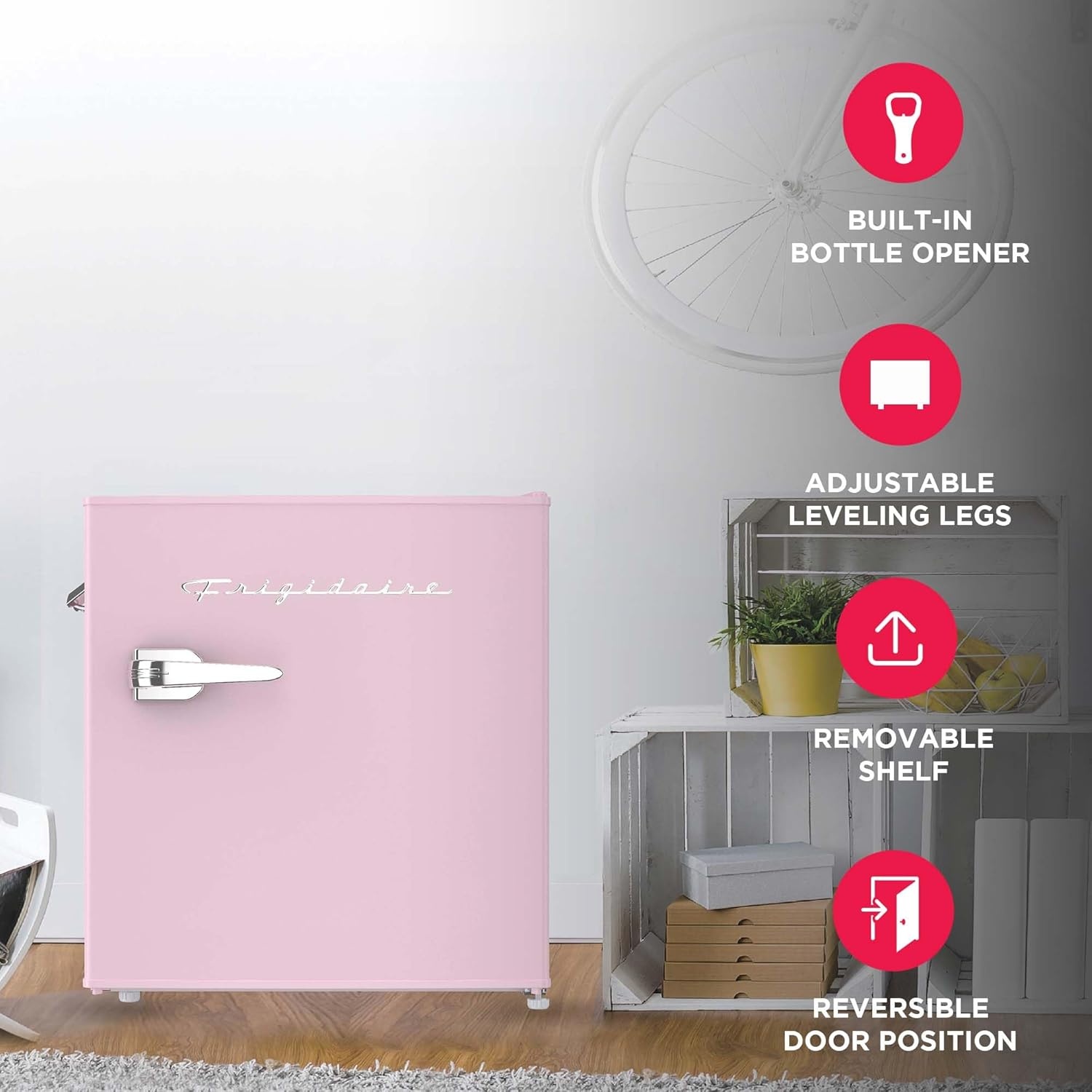 image:imageFrigidaire EFR176 16 cu ft Retro Bar Fridge with Side Bottle Opener BluePink