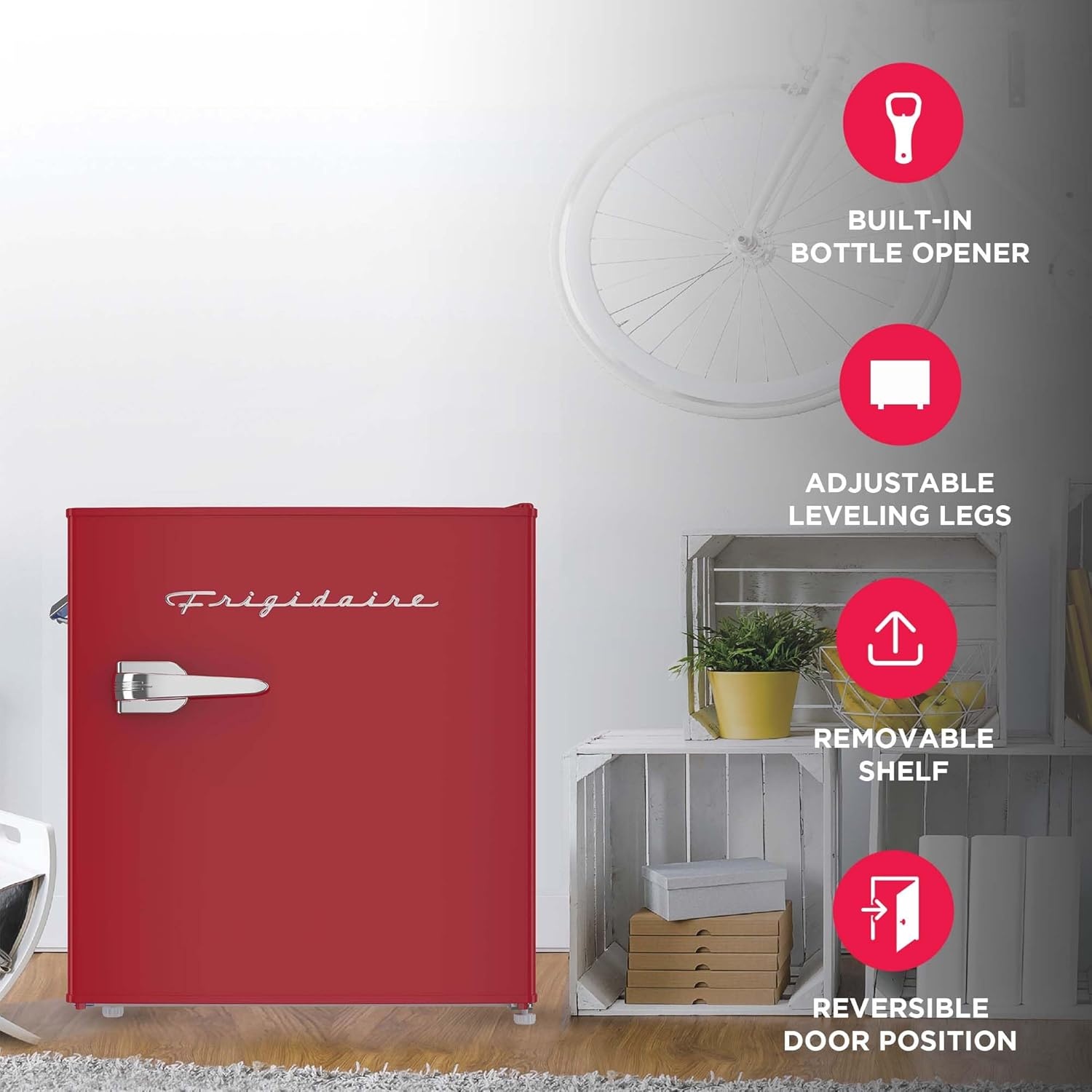 image:imageFrigidaire EFR176 16 cu ft Retro Bar Fridge with Side Bottle Opener BlueRED