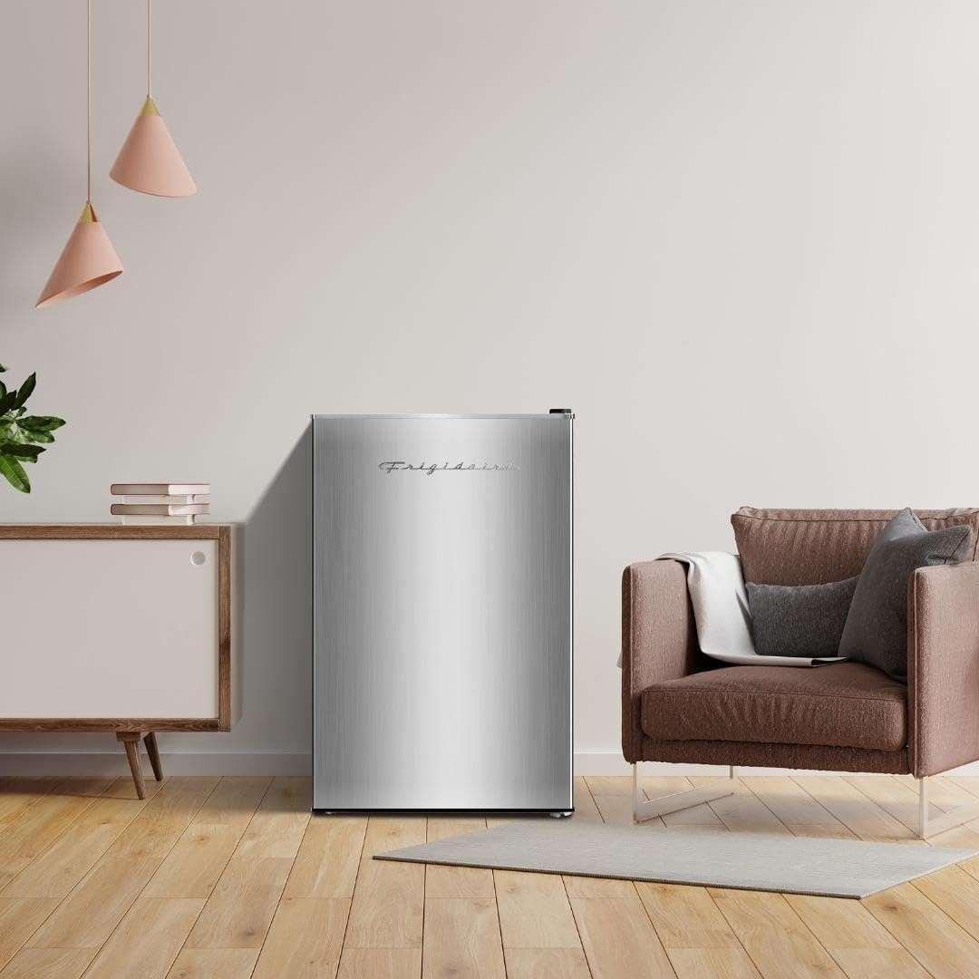 image:imageFrigidaire EFR323 32 cu ft Compact Fridge Mini Refrigerator Stainless Steel Platinum SeriesStainless Steel