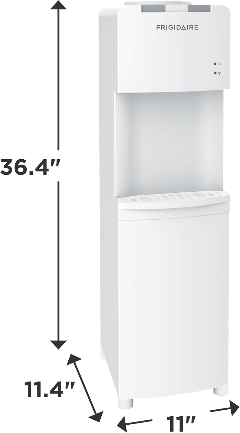 image:imageFrigidaire EFWC498 Top Loading Cooler Dispenser Hot amp Cold Water Child Safety Lock Innovative Slim amp Sleek Design Holds 3 or 5 Gallon Bottles BlackWhite