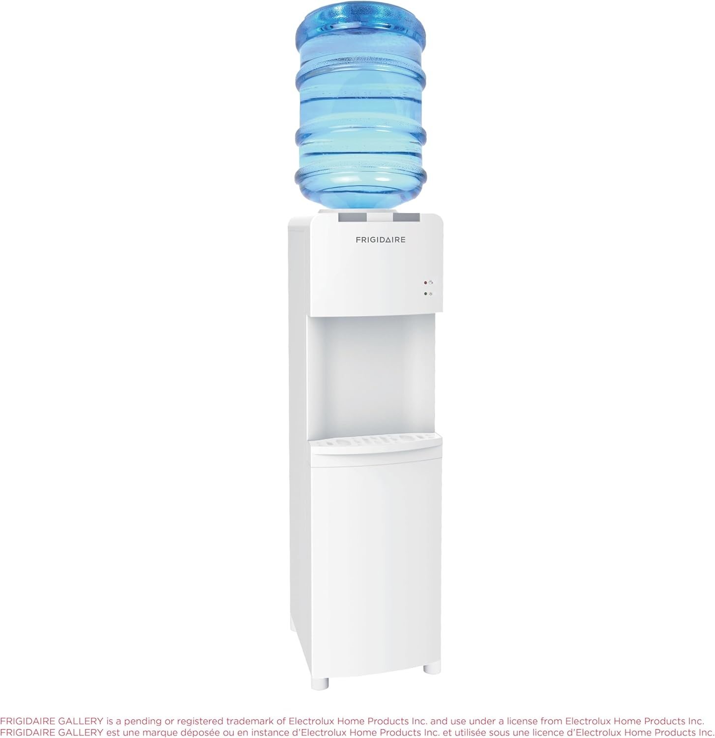 image:imageFrigidaire EFWC498 Top Loading Cooler Dispenser Hot amp Cold Water Child Safety Lock Innovative Slim amp Sleek Design Holds 3 or 5 Gallon Bottles BlackWhite