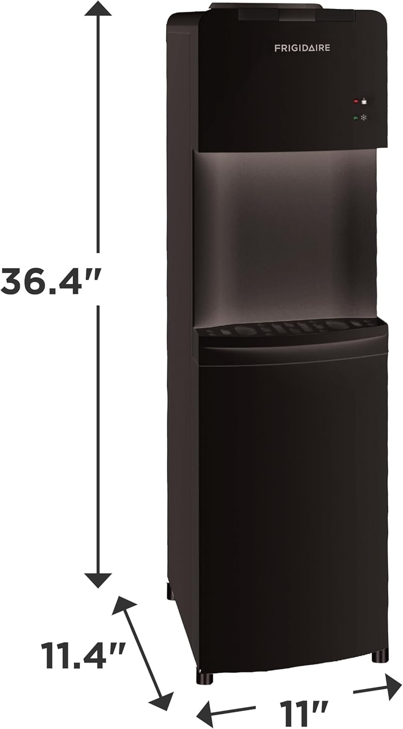 image:imageFrigidaire EFWC498 Top Loading Cooler Dispenser Hot amp Cold Water Child Safety Lock Innovative Slim amp Sleek Design Holds 3 or 5 Gallon Bottles BlackBlack