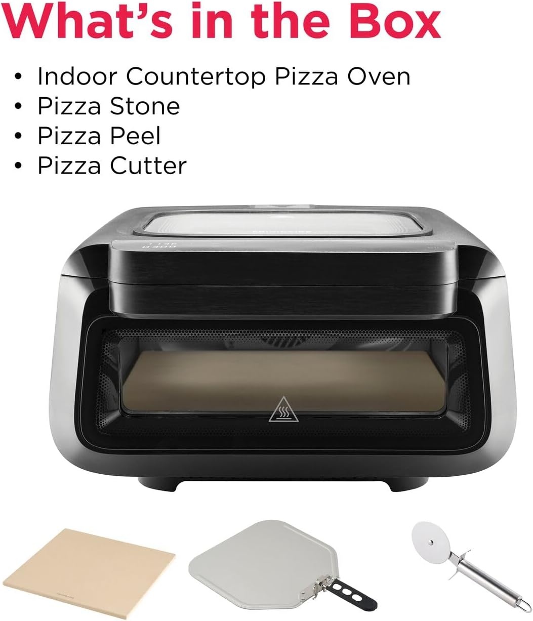 image:imageFrigidaire Electric Indoor Pizza Oven Reach Temperatures of 700F Stone Bake 12 Pizzas in Minutes Portable Countertop Oven with Air Fry and Bake Peel Included Model FRPO100BWith Pizza Peel Pizza Cutter