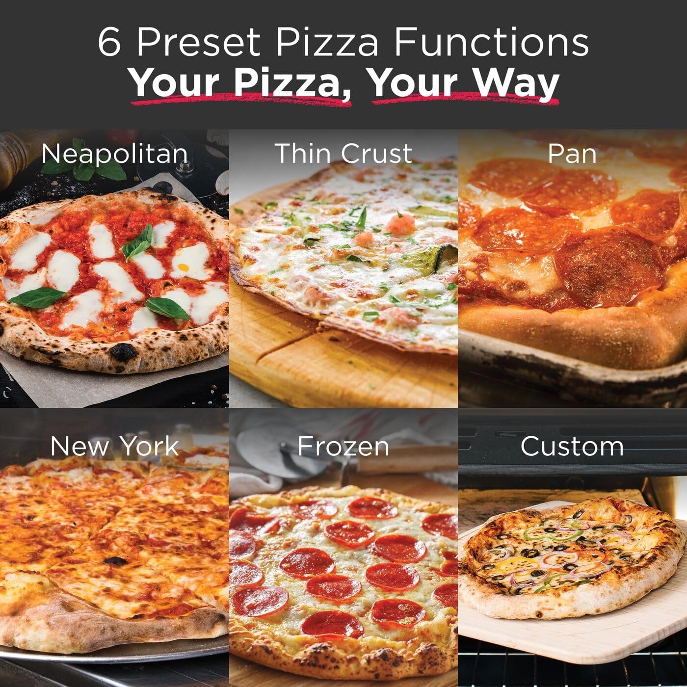 image:imageFrigidaire Electric Indoor Pizza Oven Reach Temperatures of 700F Stone Bake 12 Pizzas in Minutes Portable Countertop Oven with Air Fry and Bake Peel Included Model FRPO100BWith Pizza Peel