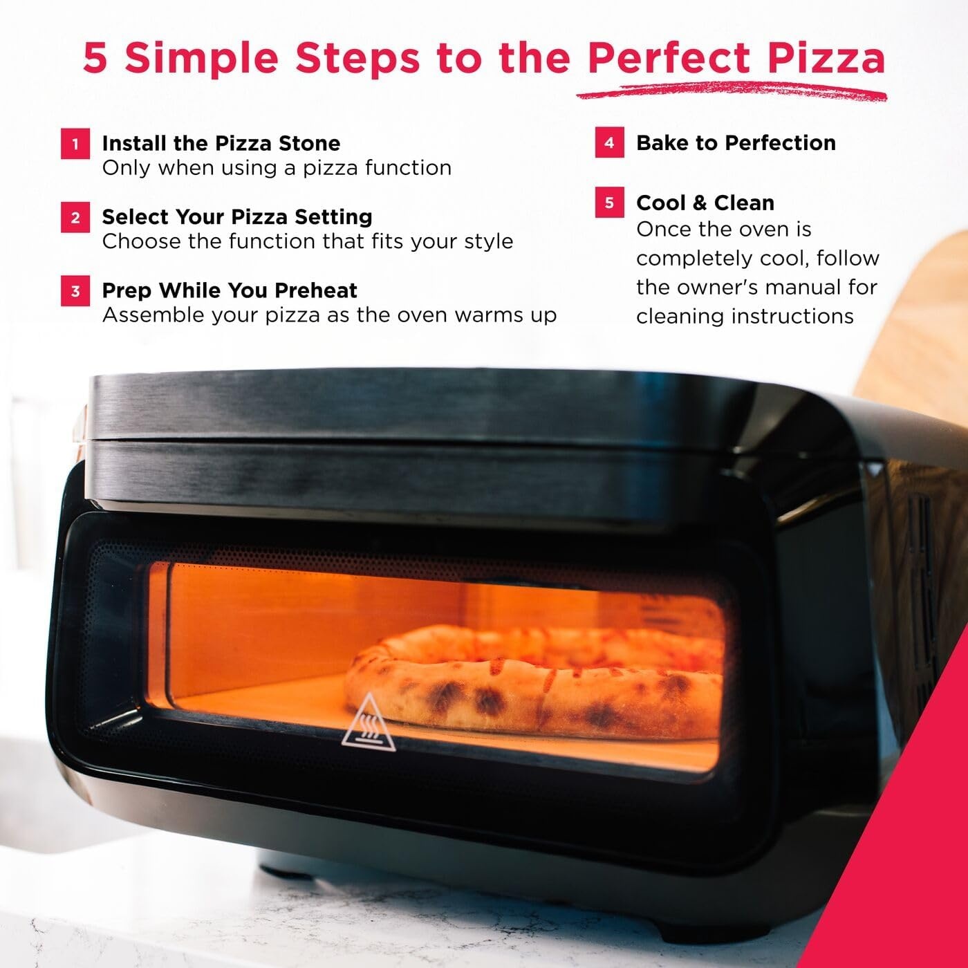 image:imageFrigidaire Electric Indoor Pizza Oven Reach Temperatures of 700F Stone Bake 12 Pizzas in Minutes Portable Countertop Oven with Air Fry and Bake Peel Included Model FRPO100BWith Pizza Peel Pizza Cutter