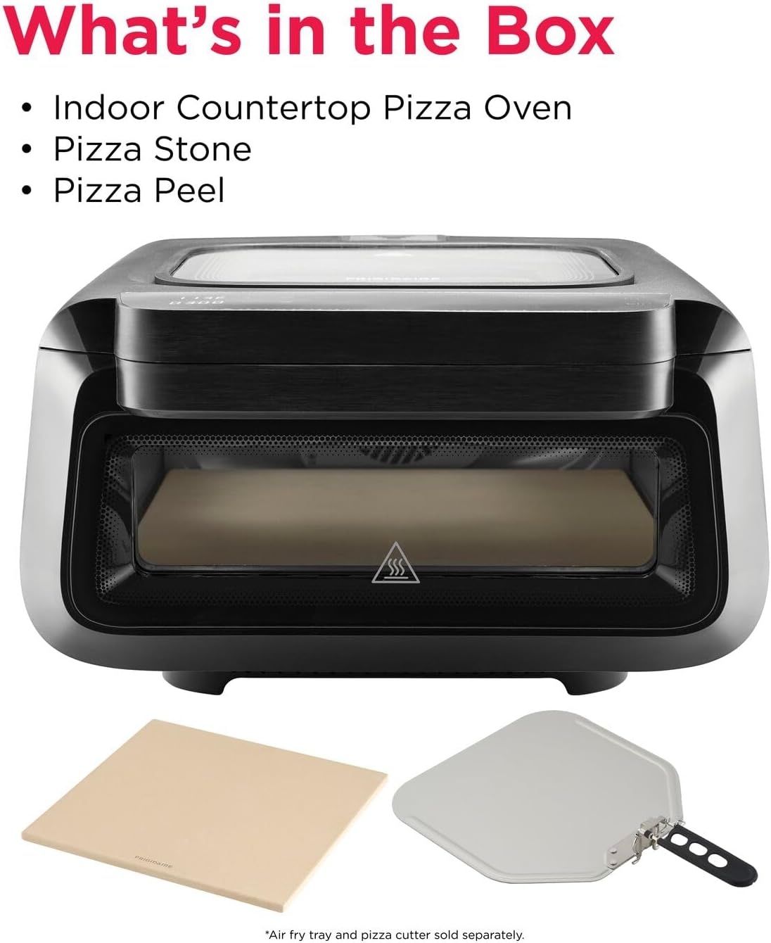 image:imageFrigidaire Electric Indoor Pizza Oven Reach Temperatures of 700F Stone Bake 12 Pizzas in Minutes Portable Countertop Oven with Air Fry and Bake Peel Included Model FRPO100BWith Pizza Peel