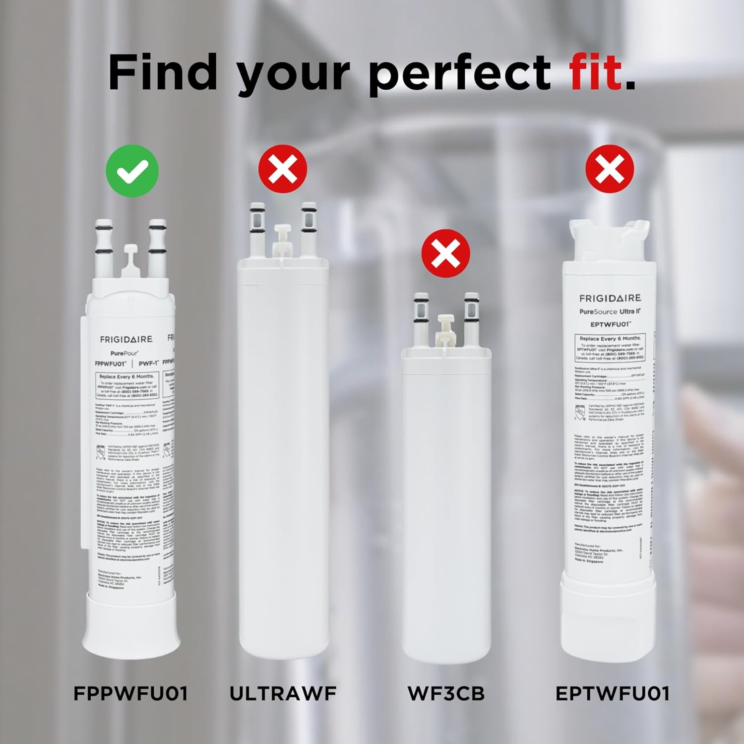 image:imageFrigidaire FPPWFU01 PurePour PWF1 Water Filter1 Count Pack of 1