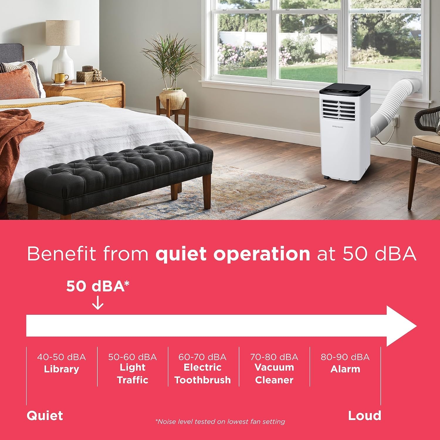 image:imageFrigidaire Portable Room Air Conditioner 8000 BTU ASHRAE 5500 BTU DOE Cools Up to 350 Sq Ft Quiet Operation Dehumidifying Dry Mode White5500 BTU