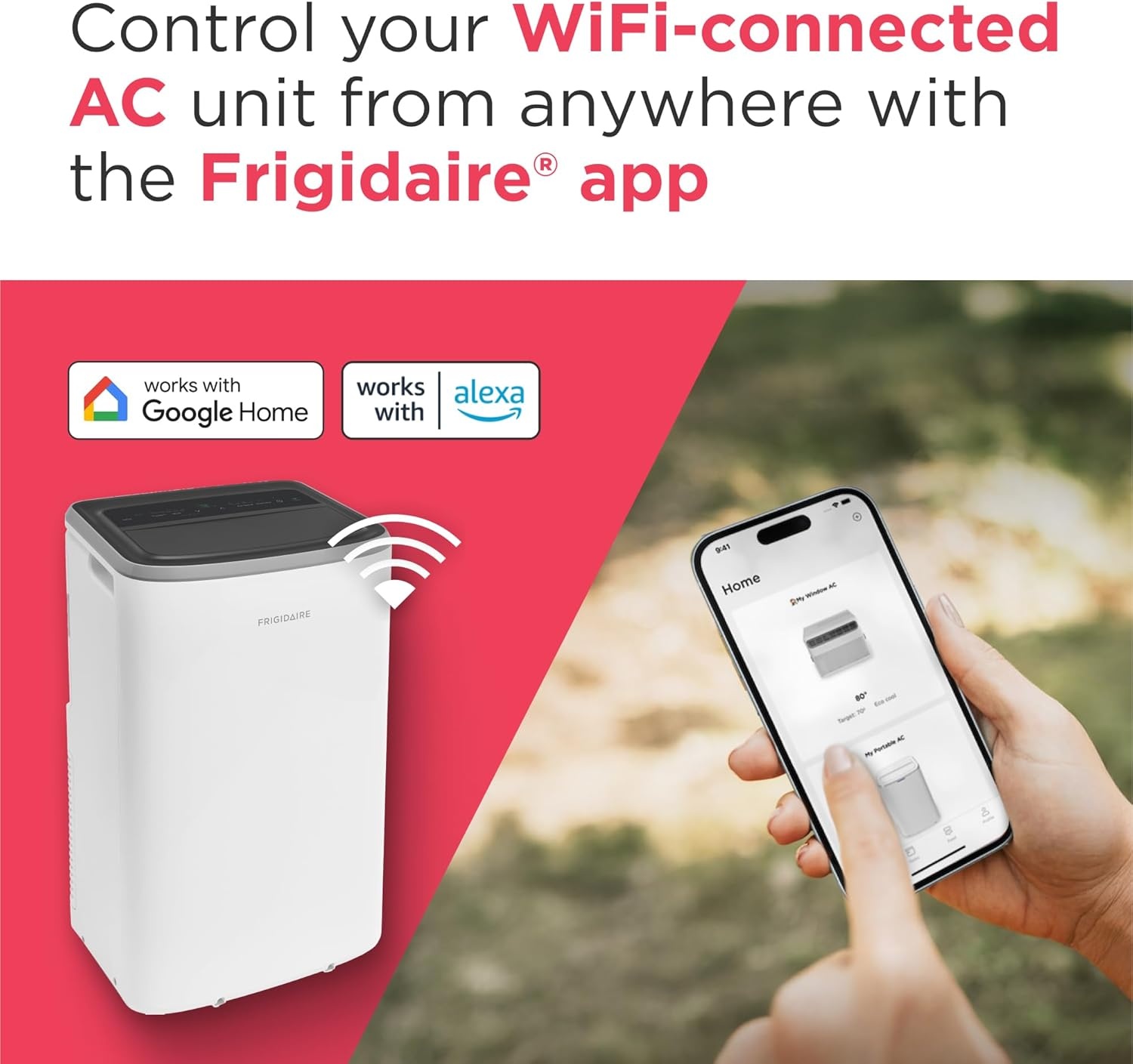 image:imageFrigidaire Portable Room Air Conditioner 8000 BTU ASHRAE 5500 BTU DOE Cools Up to 350 Sq Ft Quiet Operation Dehumidifying Dry Mode White8000 BTU