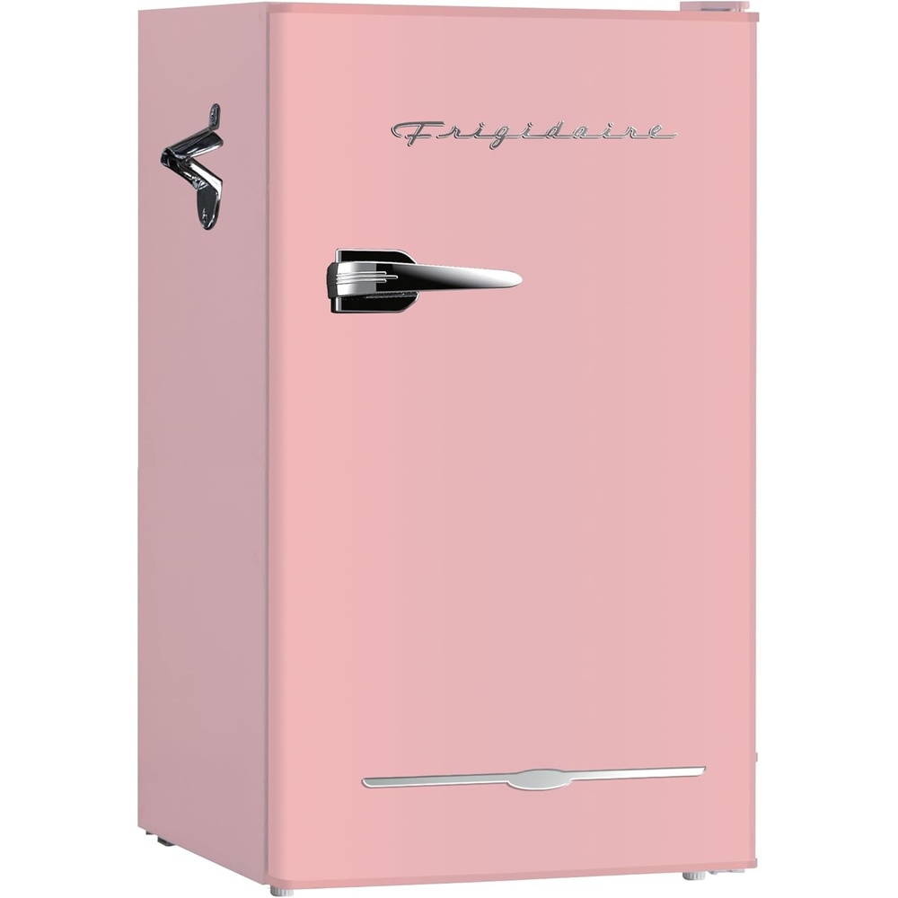 image:imageFRIGIDAIRE EFR376BLACK 31 Cu Ft Black Retro Bar Fridge with Side Bottle OpenerBright Pink