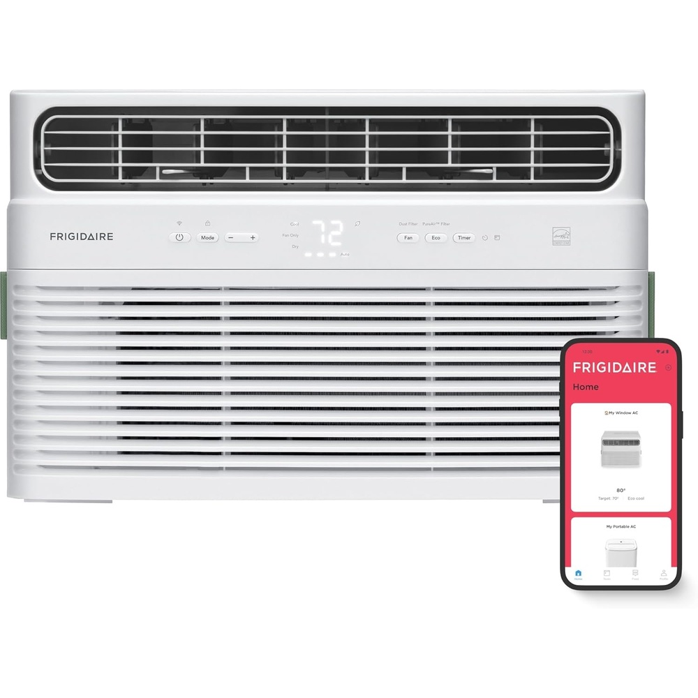 image:imageFrigidaire 8000 BTU Smart Inverter Window Air Conditioner with WiFi and Energy Star Certification Cools Up to 350 Sq Ft Ultra Quiet Operation White10 000 BTU