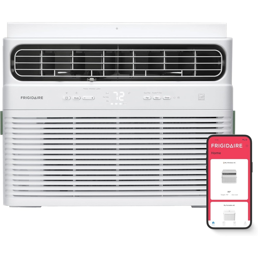 image:imageFrigidaire 8000 BTU Smart Inverter Window Air Conditioner with WiFi and Energy Star Certification Cools Up to 350 Sq Ft Ultra Quiet Operation White12 000 BTU