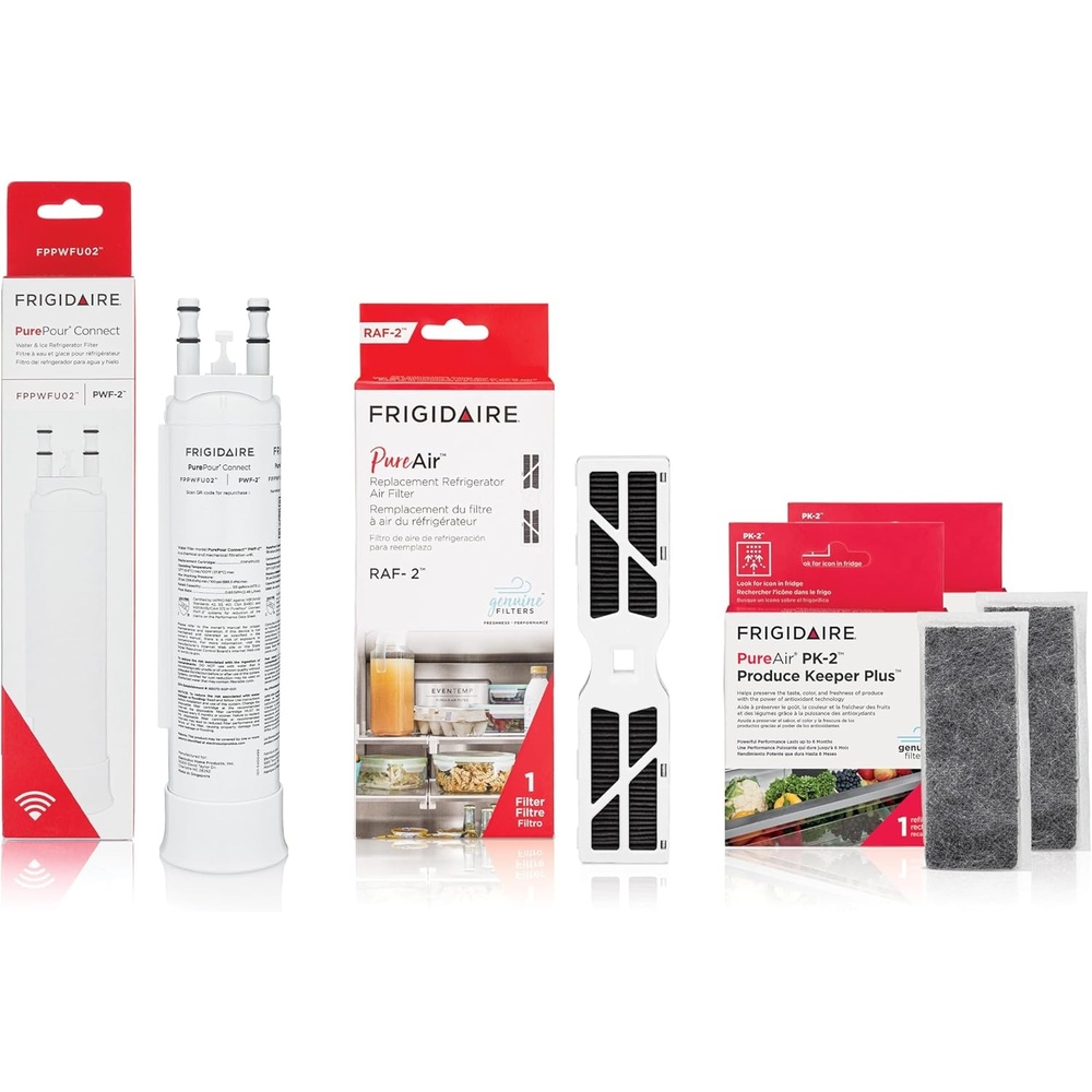image:imageFrigidaire PurePour PWF2 FPPWFU02 PureAir RAF2 FRGPAAF2 PureAir PK2 FRPAPK2RF Water amp Air Filter Combo