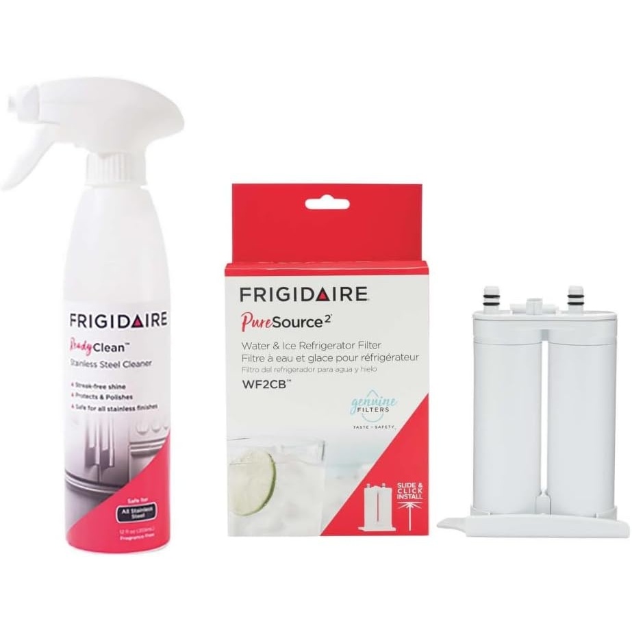 image:imageFrigidaire WF2CB Water Filter Replacement  Bonus Stainless Steel Fridge Cleaner Spray Bundle