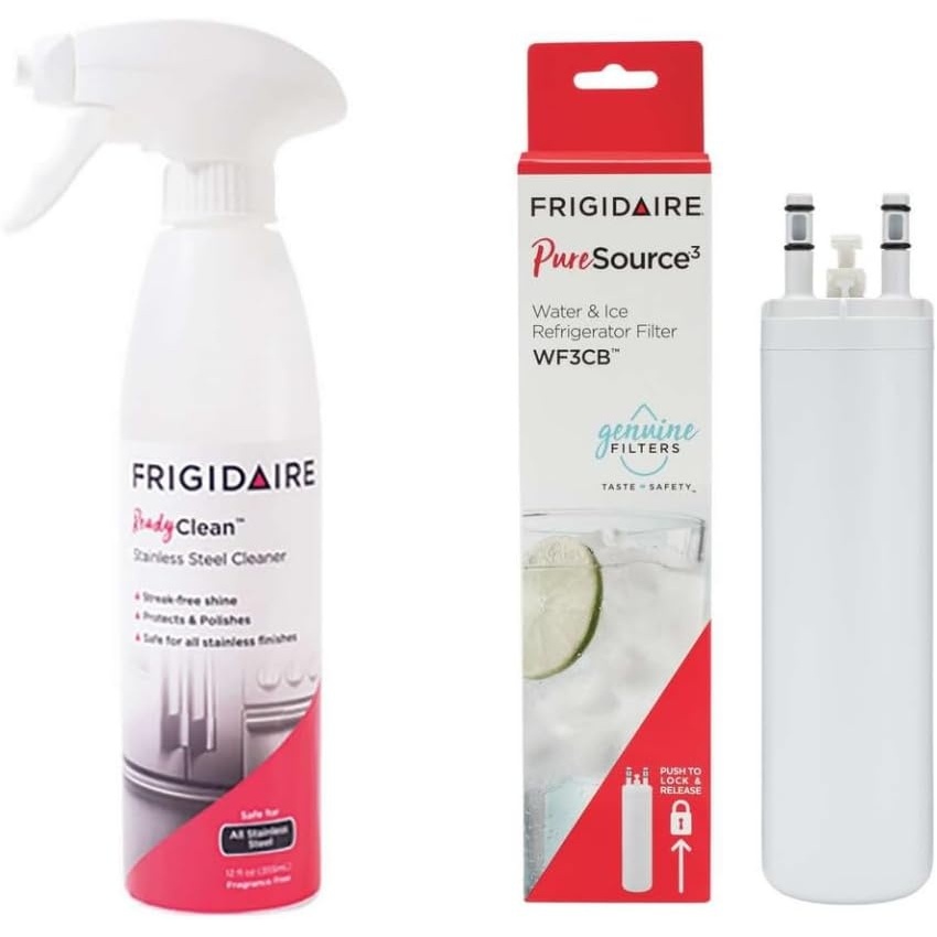 image:imageFrigidaire WF3CB Water Filter Replacement Bonus Stainless Steel Fridge Cleaner Spray Bundle
