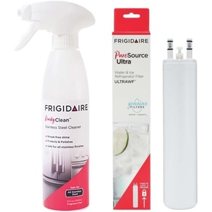 Bundle of Frigidaire ULTRAWF PureSource Ultra Water Filter + Frigidaire 5304508691 Ready Clean Stainless Steel Cleaner, 12 Ounces