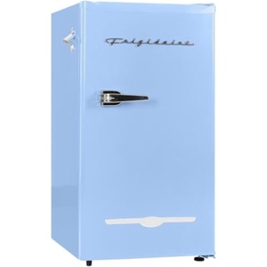 FRIGIDAIRE EFR376-BLACK 3.1 Cu Ft Black Retro Bar Fridge with Side Bottle Opener(Blue)
