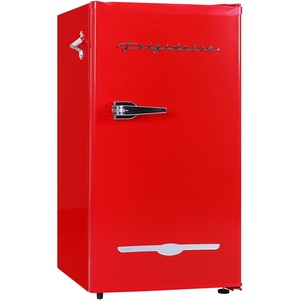 FRIGIDAIRE EFR376-BLACK 3.1 Cu Ft Black Retro Bar Fridge with Side Bottle Opener(RED)