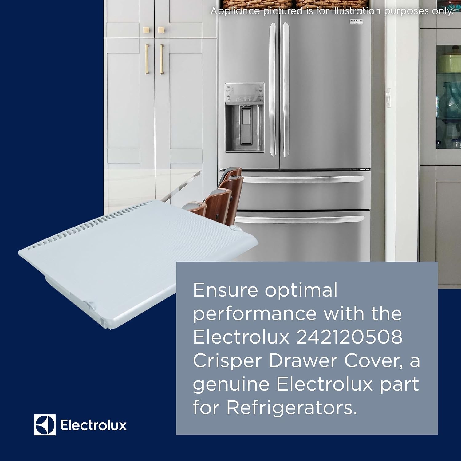 image:imageElectrolux 242120508 Crisper Drawer Cover for Refrigerators White