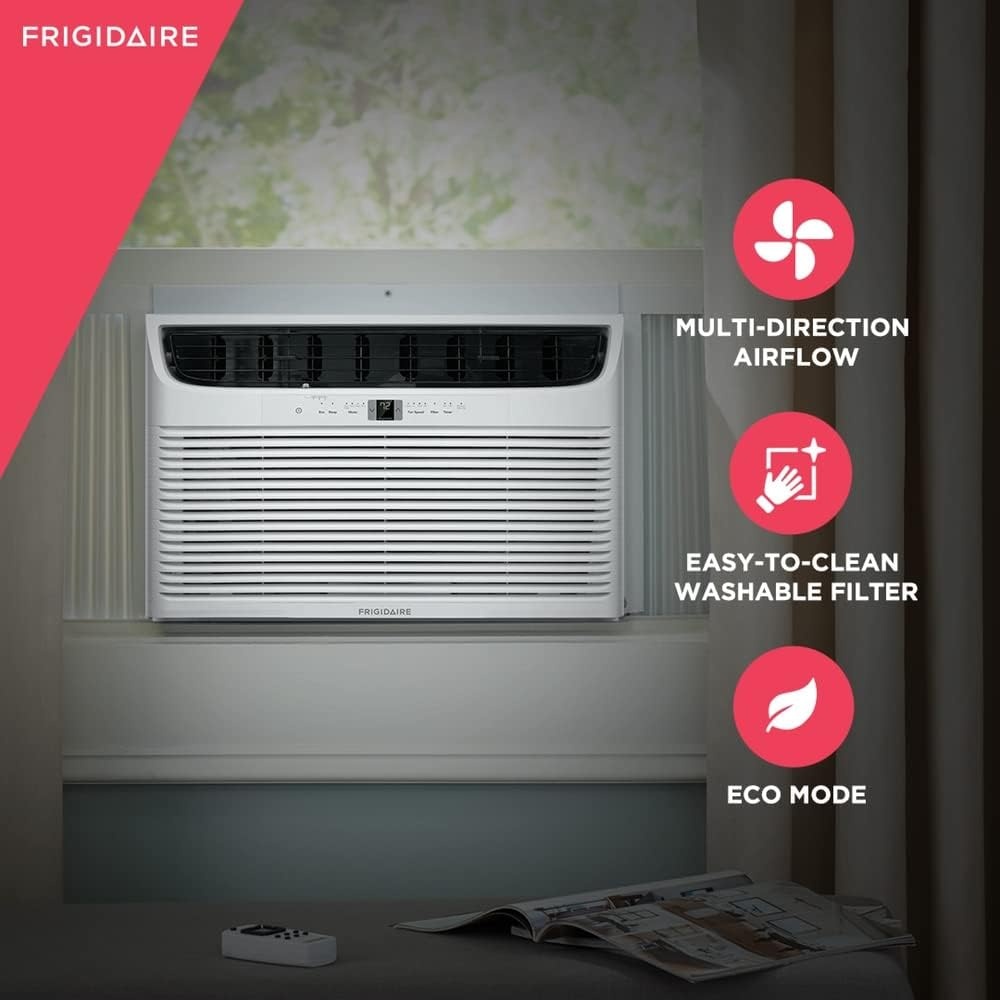 image:imageFrigidaire FHWC282WB2 Window Air Conditioner 28000 BTU with Easy Install Slide Out Chassis MultiSpeed Fan EasytoClean Washable Filter Eco Mode in White28 000 BTU