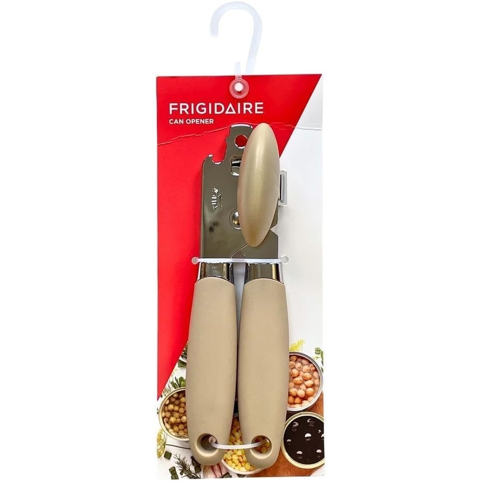 image:imageFrigidaire Stainless Steel Manual Can Opener with Soft Touch Handle Oversized Handheld Easy Turn Knob LIGHT TAUPELIGHT TAUPE