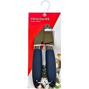 Frigidaire Garlic Press, Stainless Steel with Soft Ergonomic Silicone Handle (OLIVE)(Navy)