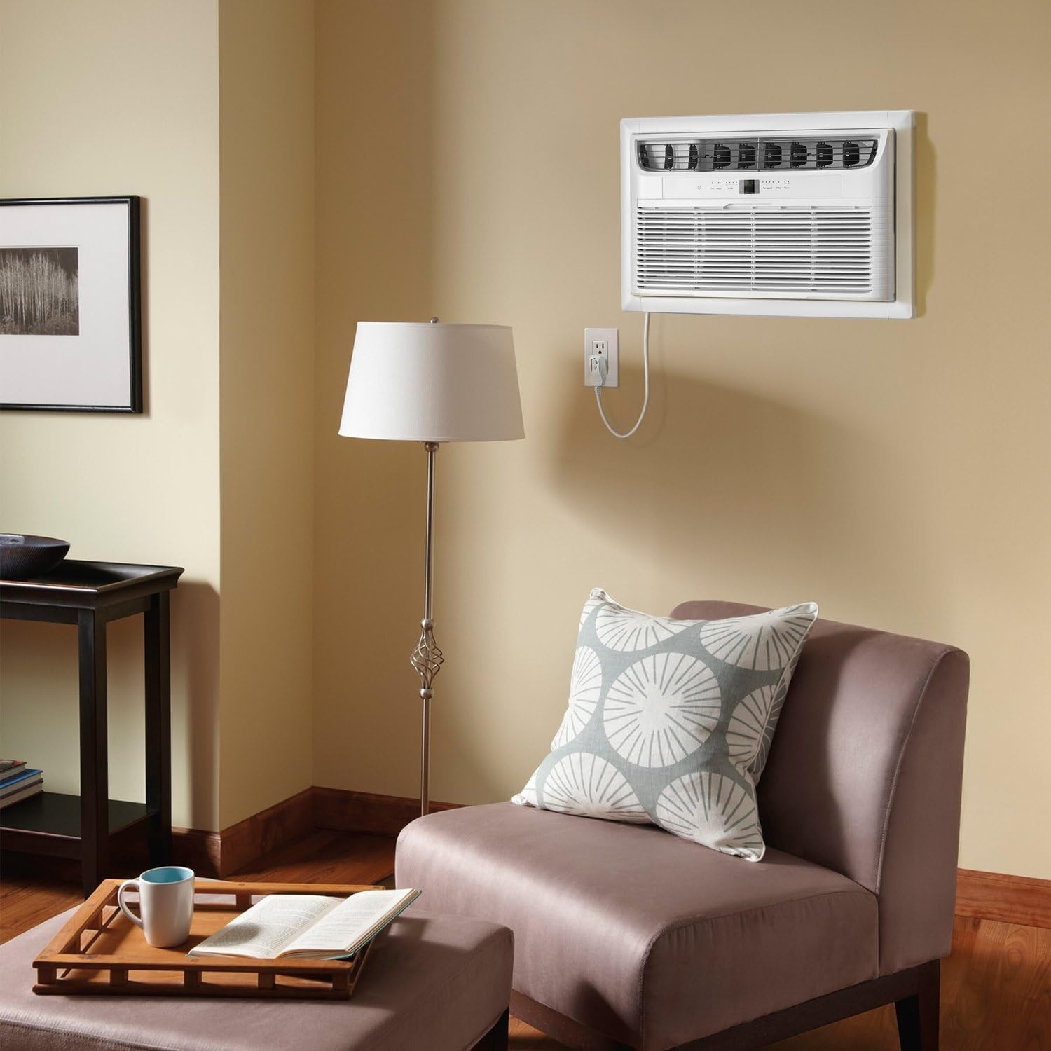 image:imageFrigidaire 115V 8000 BTU Smart Wall Air Conditioner with Dehumidifier Fan amp Remote Control Quiet Energy Efficient Wall Mounted AC Unit for Home Cooling Cools Small Rooms Up To 350 Sq Ft